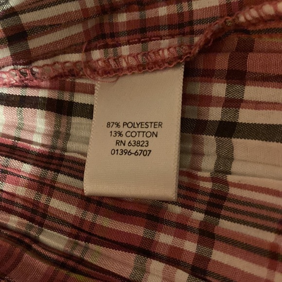 Women 3/4 sleeve plaid blouse - Picture 5 of 6